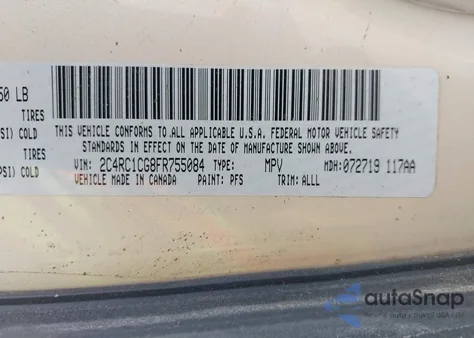 2015 Chrysler Town & Country Touring-L from USA, damaged, VIN 2C4RC1CG8FR755084